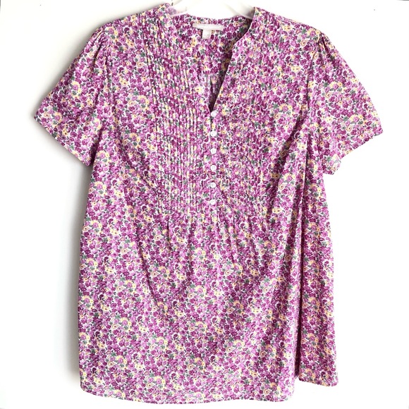 Woman Within Short Sleeve Floral Top Size 14/16 - Picture 8 of 9
